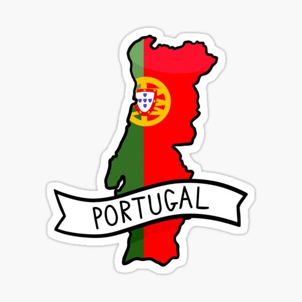 Portugal Flag Map Aufkleber Sticker