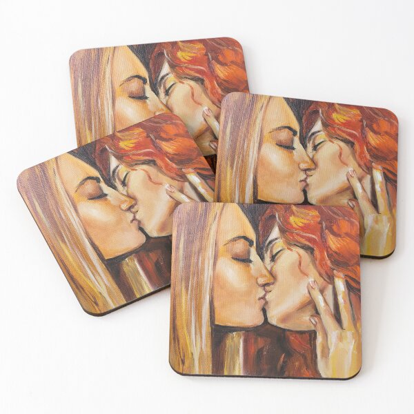 Item preview, Kiss of pride - lesbian lgbt art designed and sold by Alex Bird.