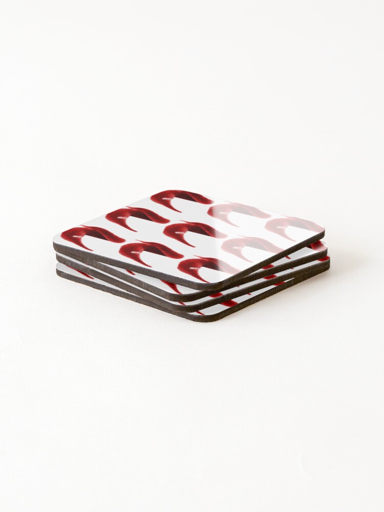Thumbnail 4 of 5, Coasters (Set of 4), Fuzzy String Worm Multipack - Red designed and sold by ashholms.