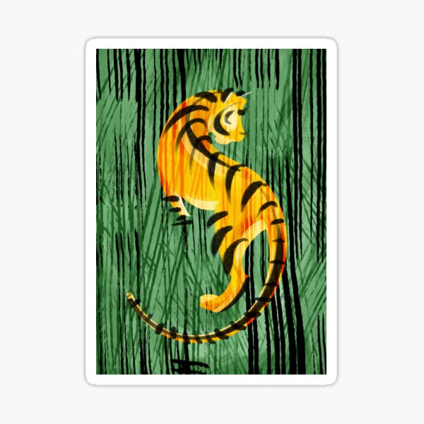 Tiger in the woods Sticker