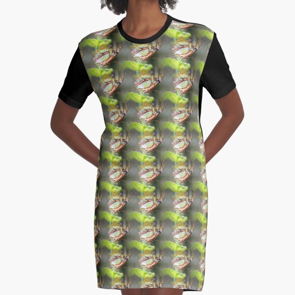 Butterfly Face Nature Pattern Graphic T-Shirt Dress