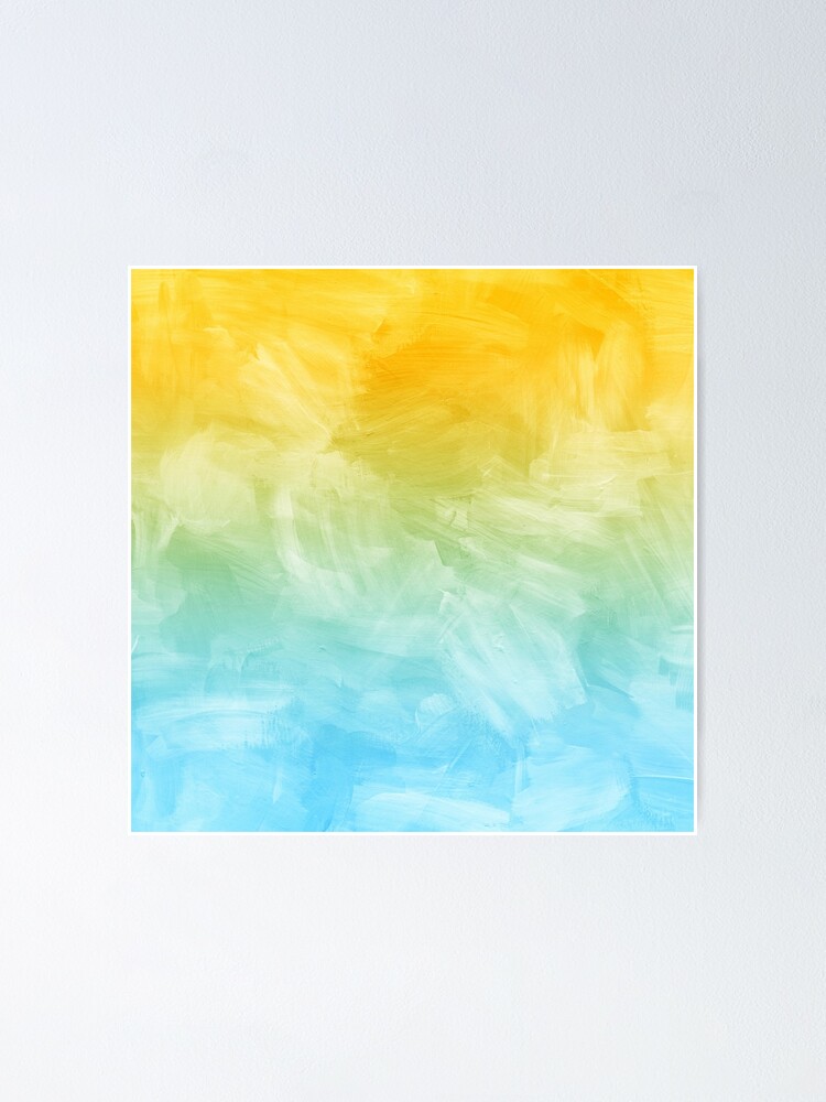 Modern Abstract buy Yellow Watercolor Poster