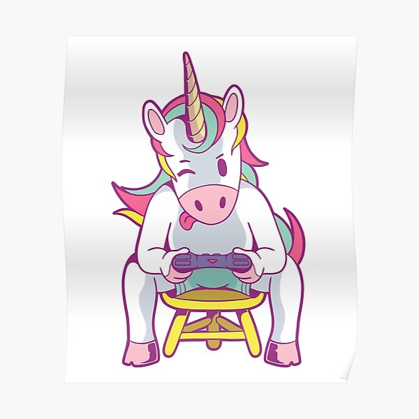 Unicorn Gamer Posters Redbubble - roblox royale high unicorn horn