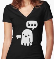 Camiseta entallada de cuello en V Fantasma de desaprobación