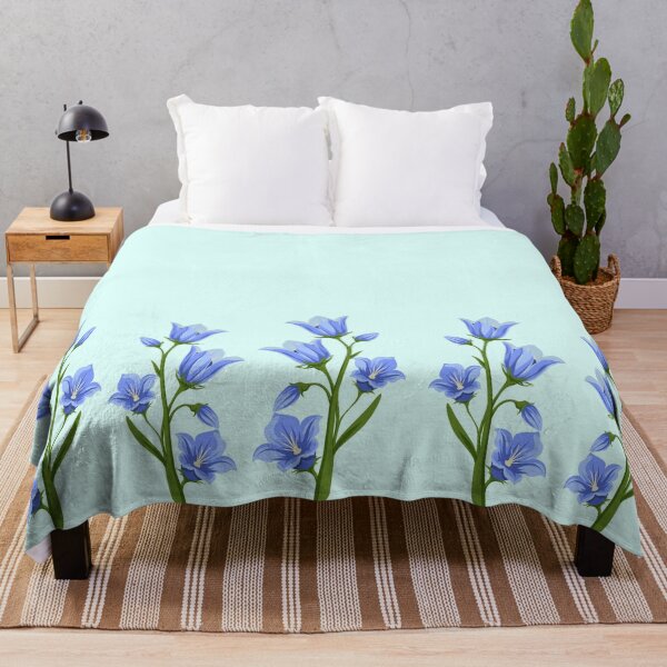 Item preview, Balloon Flower - Blue Flowers Floral Art - Hand Painted designed and sold by Thordur Sturluson.