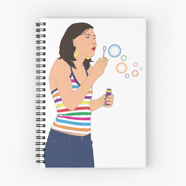 Item preview, Woman wearing jeans and rainbow bubbles designed and sold by Raspberry-Cat.