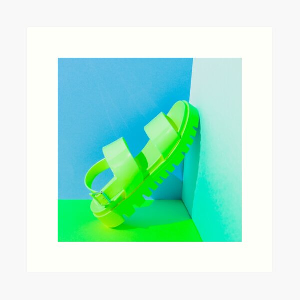 Yellow neon sandal Art Print