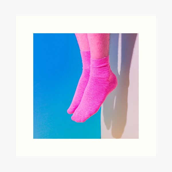 Pink legs in socks Art Print