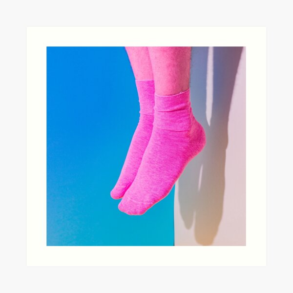 Pink legs in socks Art Print