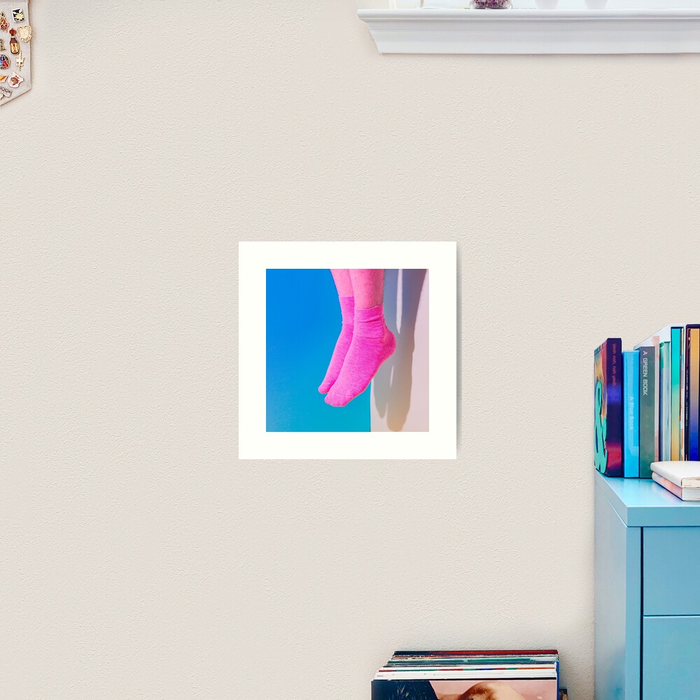 Pink legs in socks Art Print