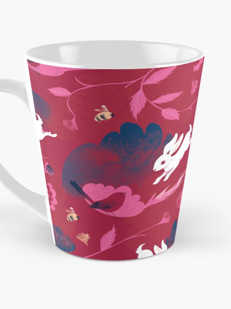 Thumbnail 3 of 4, Coffee Mug, White Rabbit Pattern designed and sold by Shiloh Longbottom.