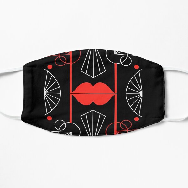 Graphic Art Deco Lips Flat Mask