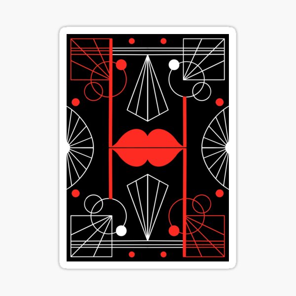 Graphic Art Deco Lips Sticker