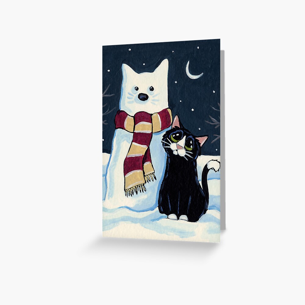 Snow Cat Greeting Card