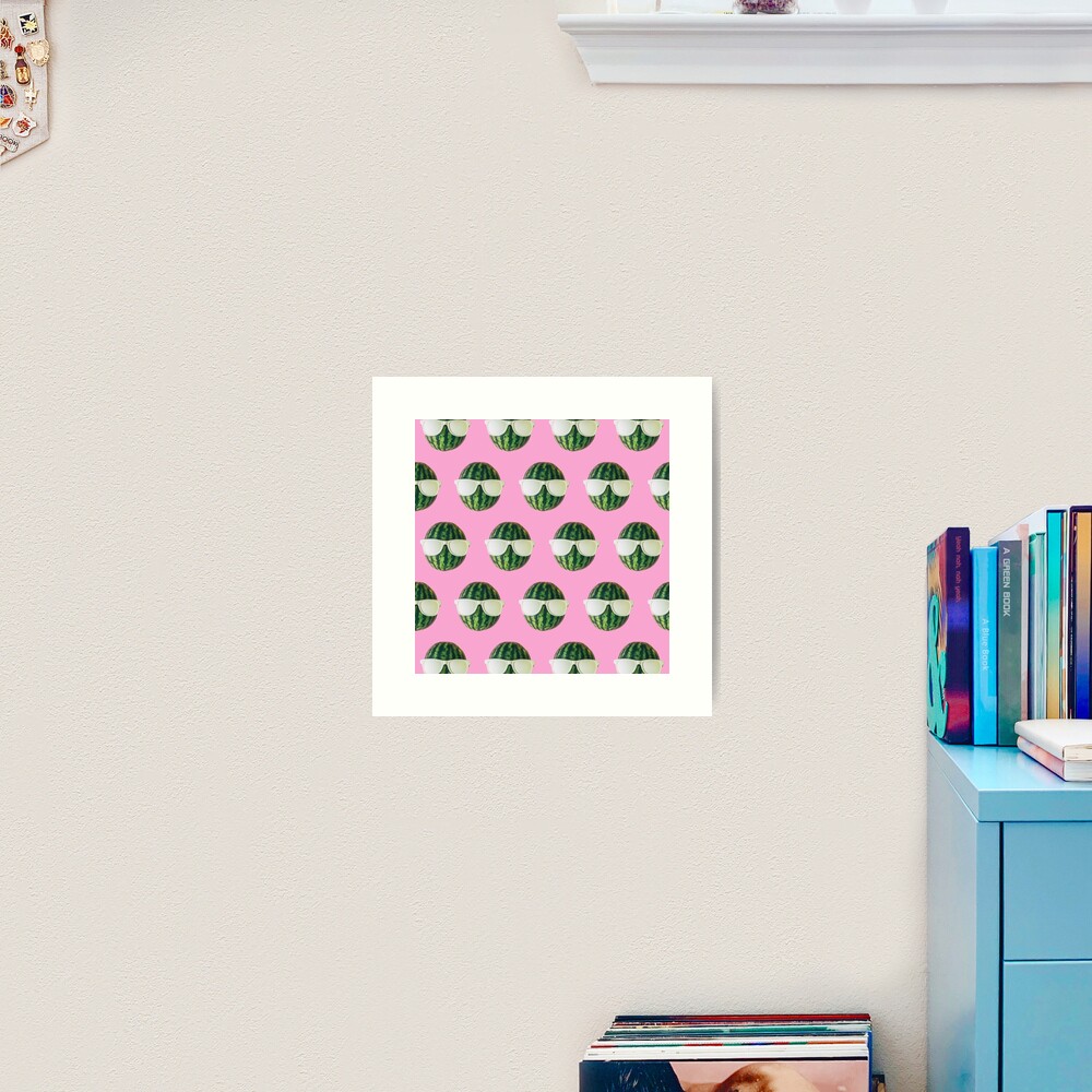 Watermelon heads in sunglasses Art Print