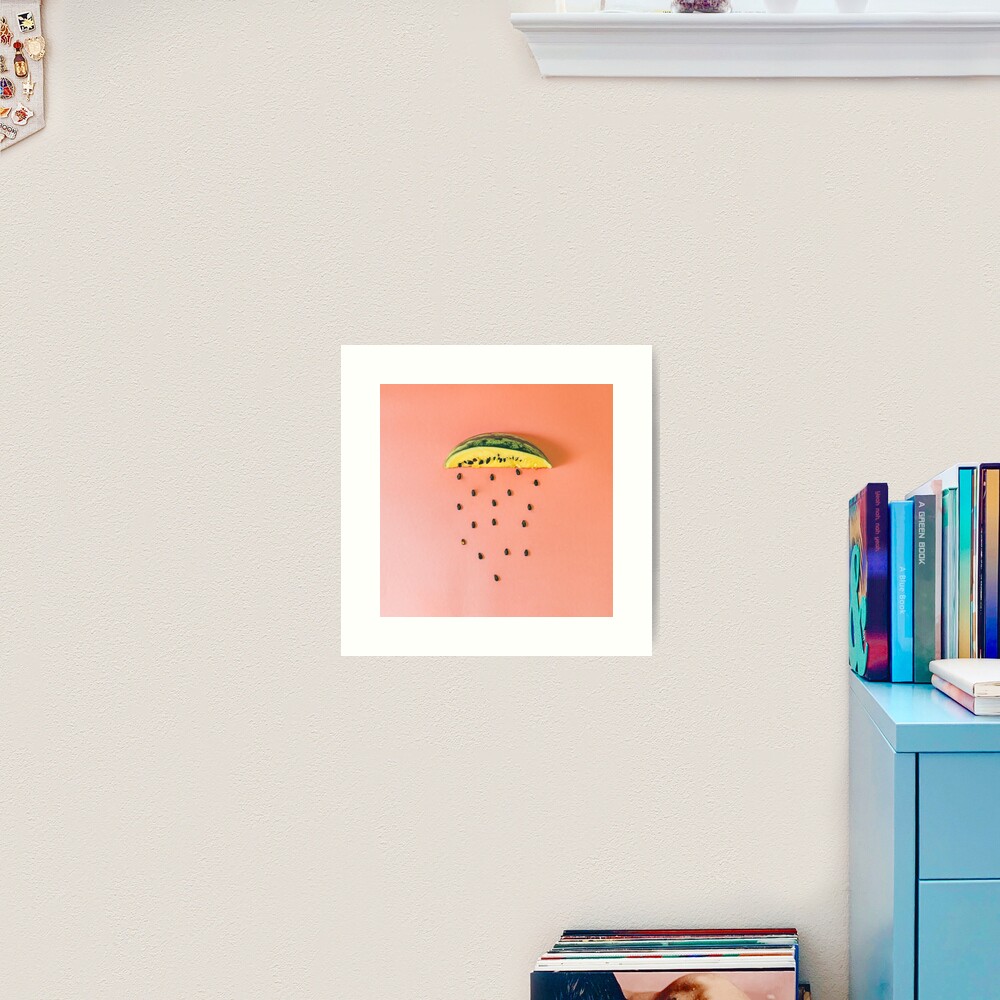 Watermelon seeds rain Art Print