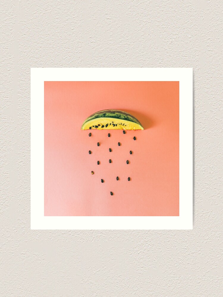 Alternate view of Watermelon seeds rain Art Print