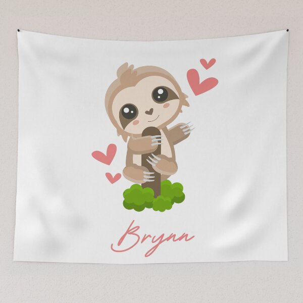 Item preview, Brynn Sloth Baby Girl Cute Hearts designed and sold by HelloFromAja.