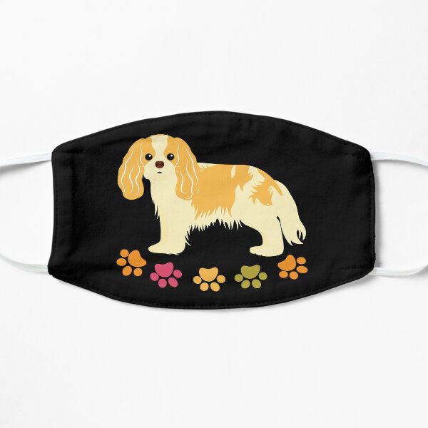 Cavalier King Charles Spaniel and Paw Print - Black Mask