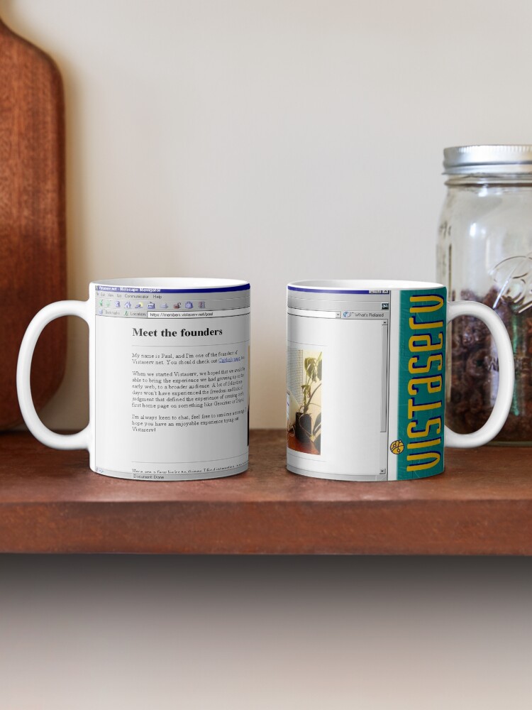 A mug with a screenshot of paul's home page on it
