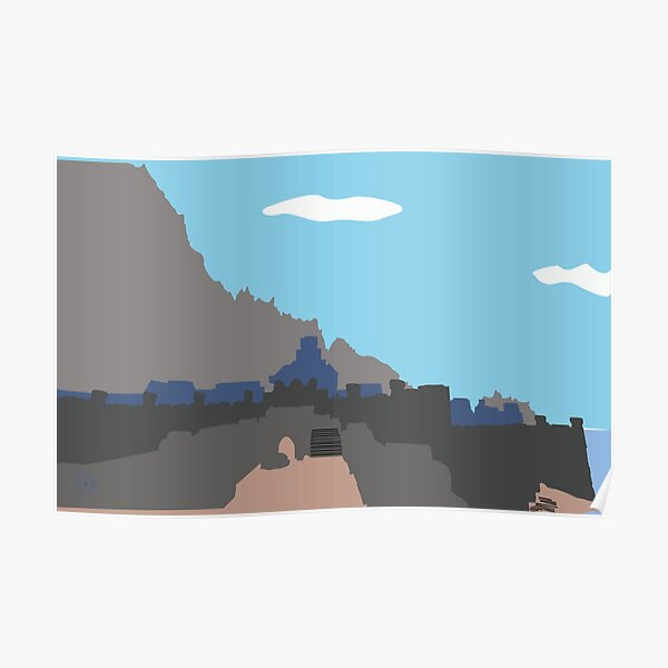 Skyrim Windhelm Landscape Vector Artwork Poster