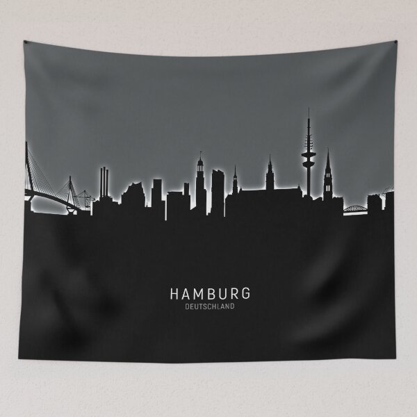 Artikelvorschau, Hamburg Germany Skyline entworfen und verkauft von ArtPrints.