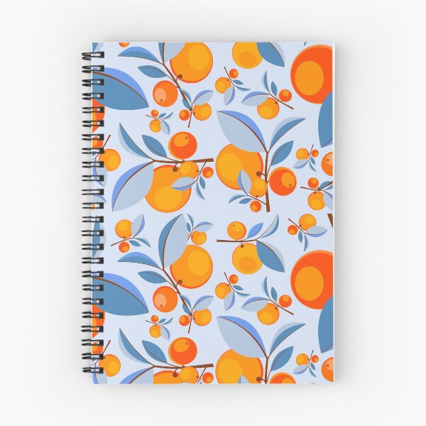 Item preview, Blue Orange Citrus Garden Pattern designed and sold by lanolga.