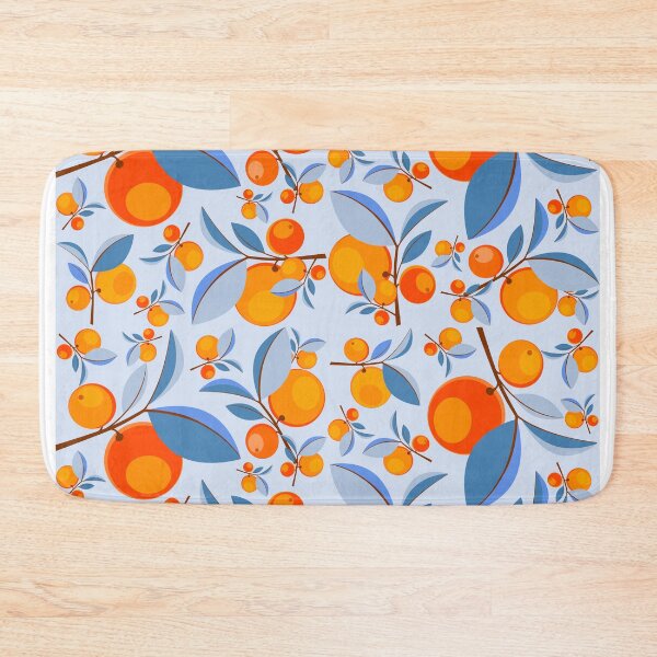 Item preview, Blue Orange Citrus Garden Pattern designed and sold by lanolga.