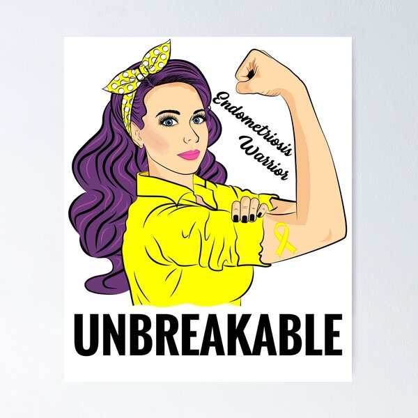 Artikelvorschau, Endometriosis Warrior Unbreakable Awareness entworfen und verkauft von ZNOVANNA.