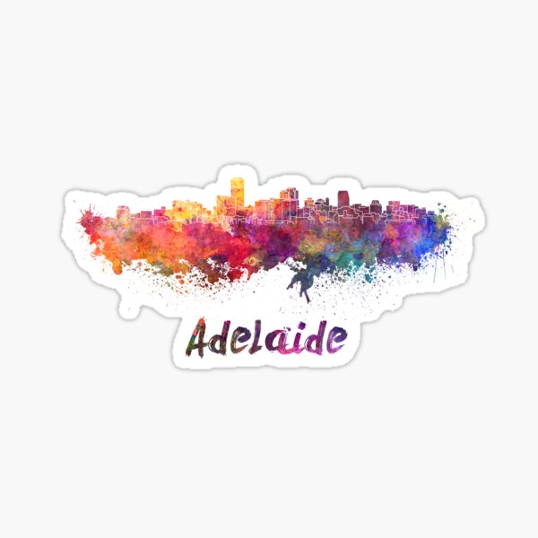 Adelaide skyline in watercolor Sticker