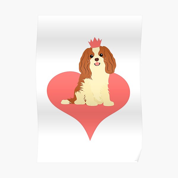 Love Cavalier King Charles Spaniel - Pink Poster