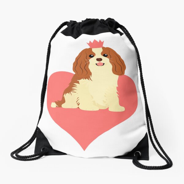 Love Cavalier King Charles Spaniel - Pink Drawstring Bag