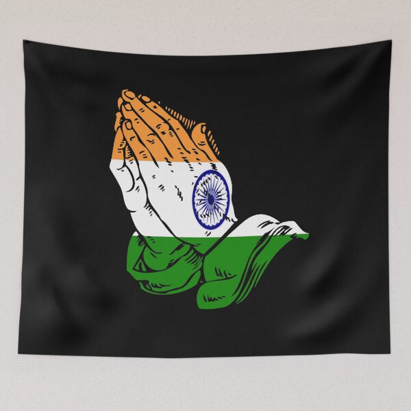 Item preview, Praying Hands Indian Flag  designed and sold by Kiwi-Tienda2017.