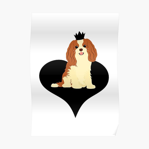 Love Cavalier King Charles Spaniel - Black Poster