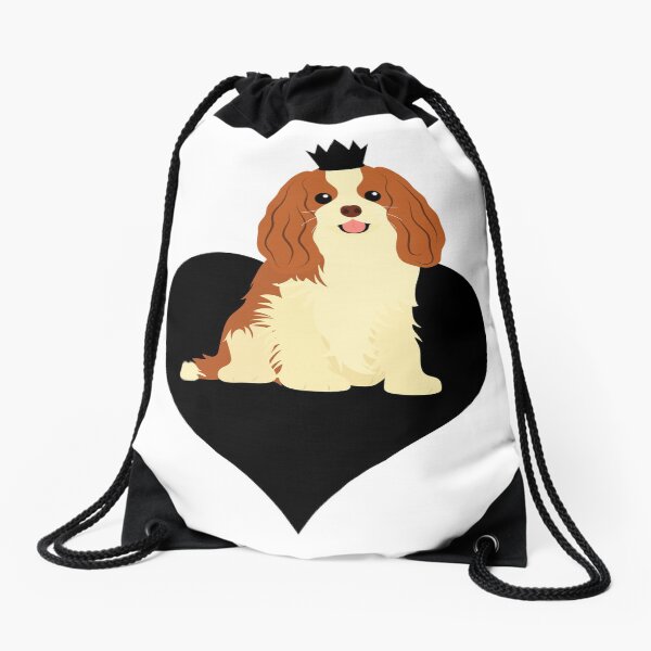Love Cavalier King Charles Spaniel - Black Drawstring Bag