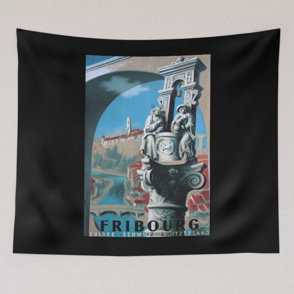 Item preview, Fribourg vintage travel poster designed and sold by stickart-marek.