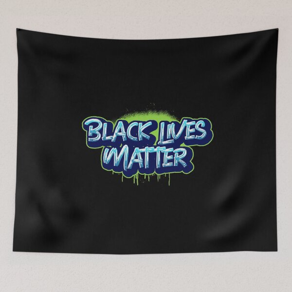 Item preview, Black Lives Matter Blue Graffiti With Green Dripping Spray Paint designed and sold by javes93.