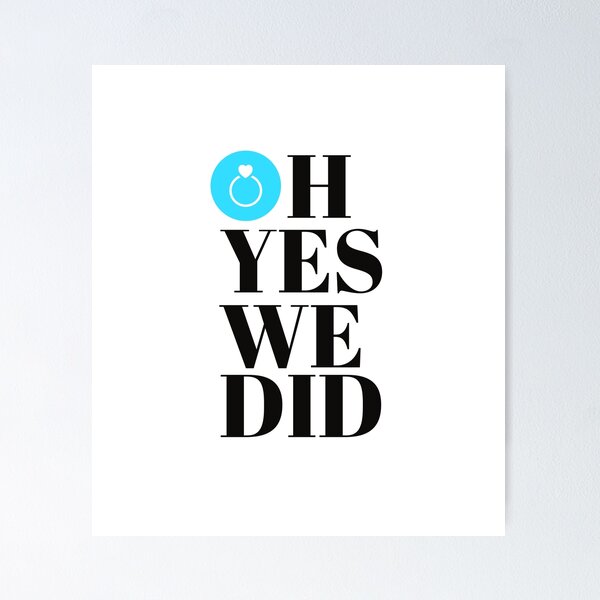 Item preview, OH YES WE DID - WEDDING - WEDDING INVITATION - STUFF - ART - MINIMALIST - BLUE designed and sold by WeddingStuffArt.