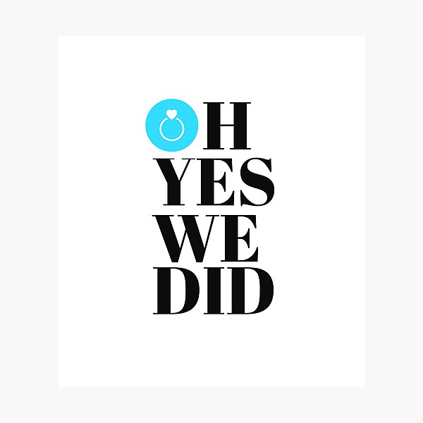 Item preview, OH YES WE DID - WEDDING - WEDDING INVITATION - STUFF - ART - MINIMALIST - BLUE designed and sold by WeddingStuffArt.