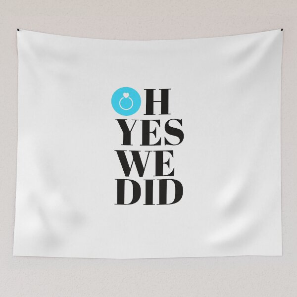 Item preview, OH YES WE DID - WEDDING - WEDDING INVITATION - STUFF - ART - MINIMALIST - BLUE designed and sold by WeddingStuffArt.