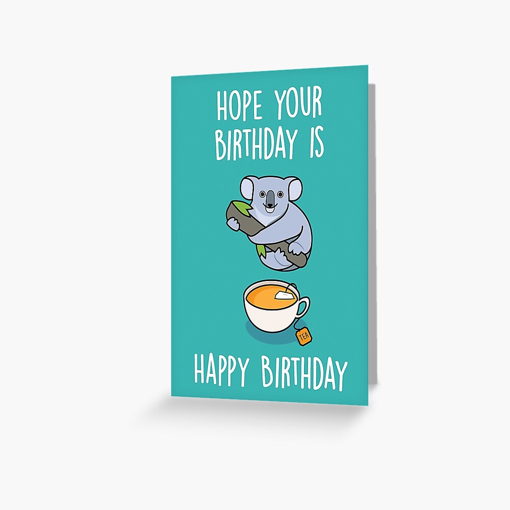 Tarjeta linda del feliz cumpleaños | Té de koala Tarjetas de felicitación