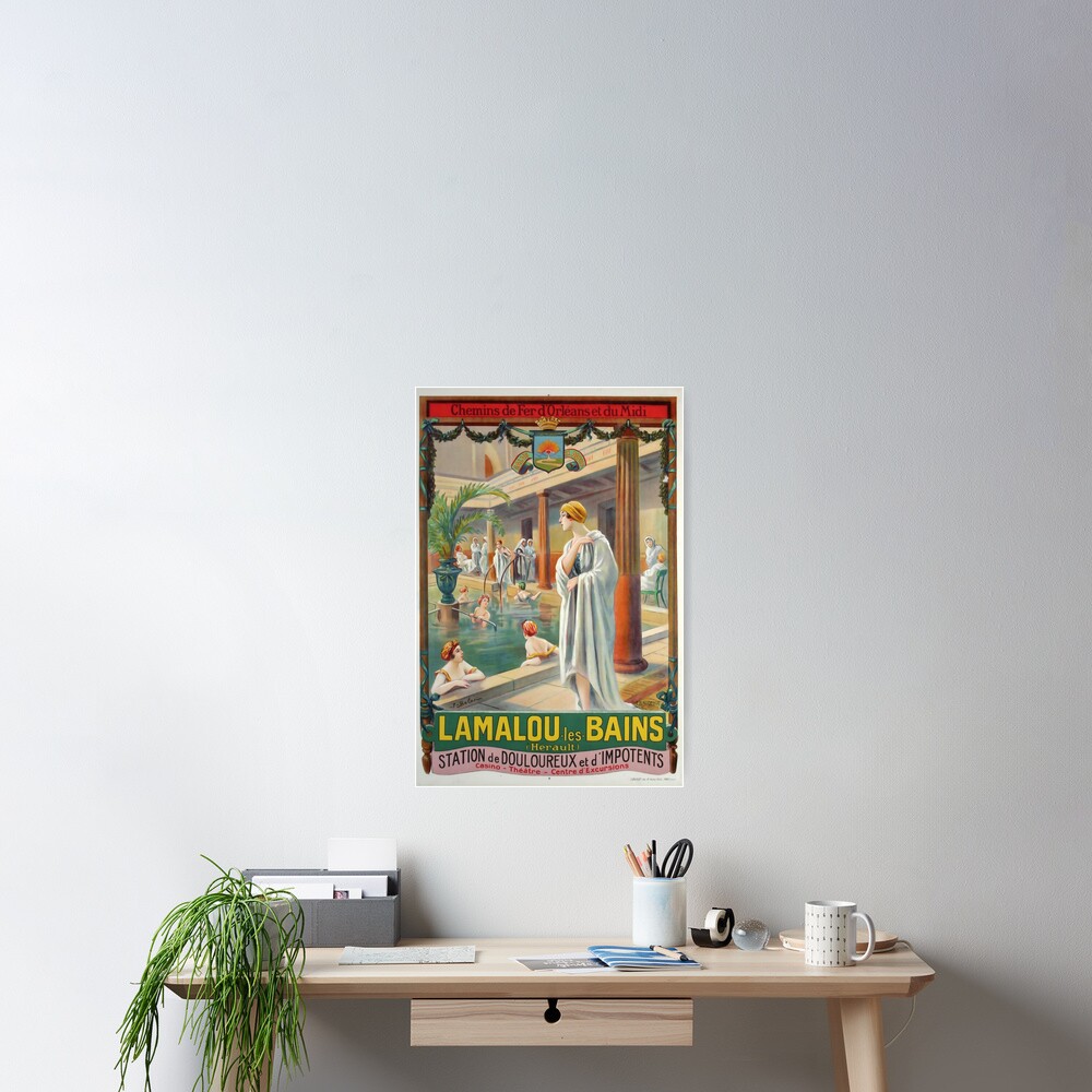 MIDI Lamalou les Bains vintage travel poster Poster