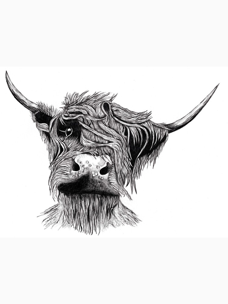 "Highland Cow Pencil Drawing" T-shirt by LHArtByKate | Redbubble