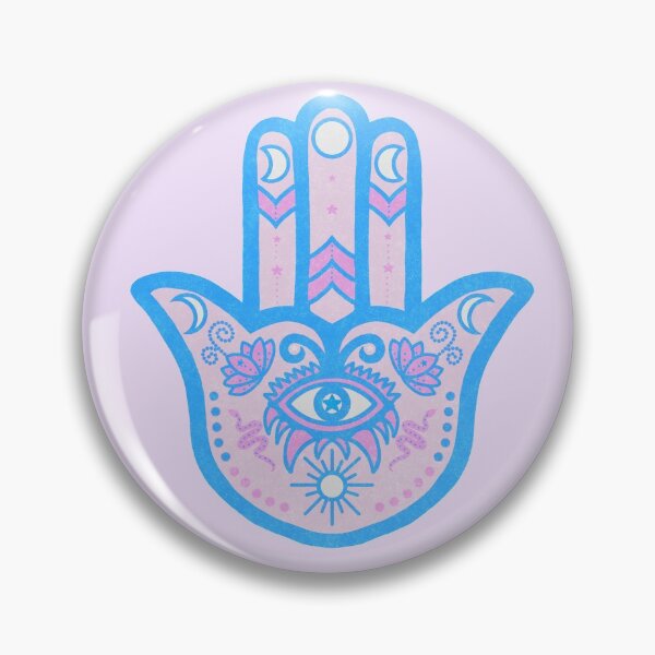 Item preview, Cotton Candy | Hamsa Hand Amulet in Soft Pink and Blue designed and sold by Bloomandflo.