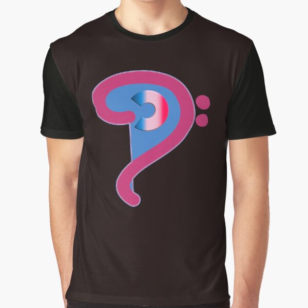 Musical F key 3D Coeur Art Moderne blue white red theme. Graphic T-Shirt