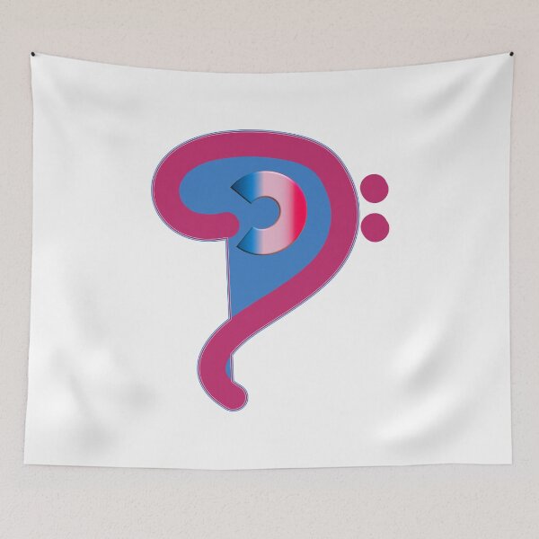 Item preview, Musical F key 3D Coeur Art Moderne blue white red theme. designed and sold by Ralek.
