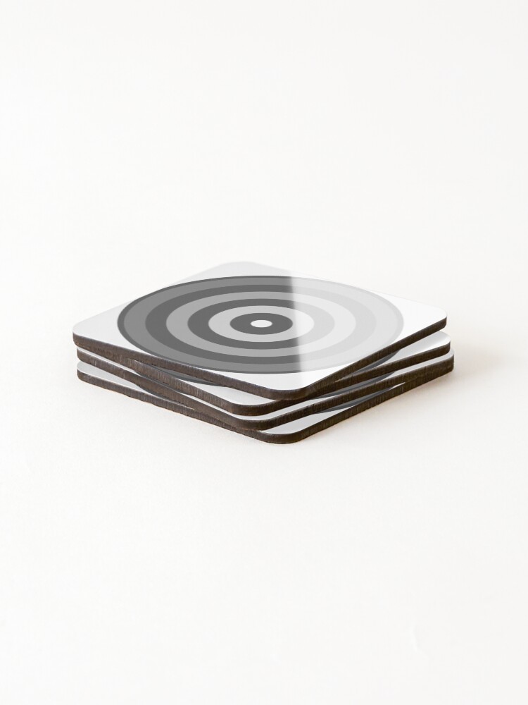 Thumbnail 4 of 5, Coasters (Set of 4), Geometric Pattern: Rondel: Monochrome Gradient Granite designed and sold by redwolfoz.