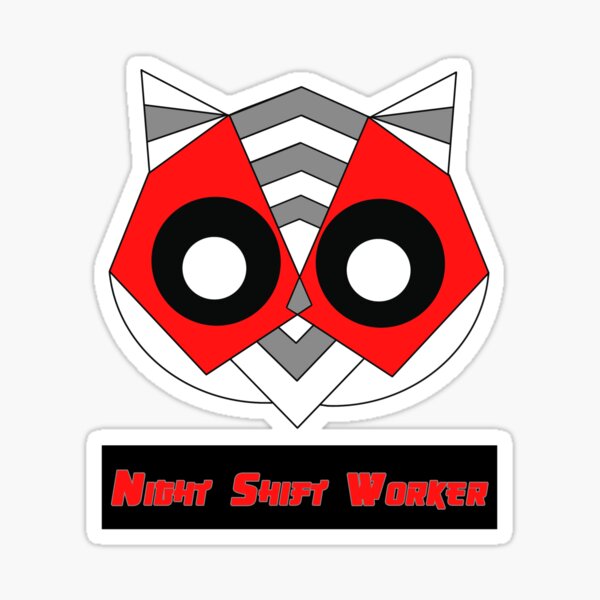 Night Shift Worker_red Sticker