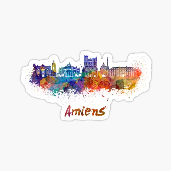 Vista previa del artículo con la obra «Horizonte de Amiens en acuarela», diseñado y vendido por paulrommer.