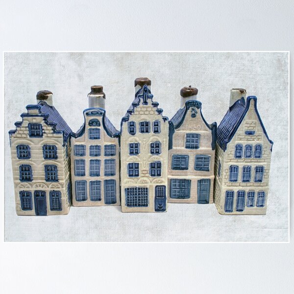 Aperçu de l'œuvre Maison bleue néerlandaise de Delft créée et vendue par Photopat.